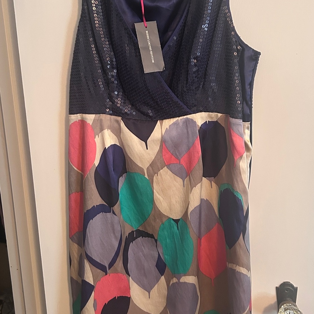 Colorful Sleeveless Dress with Sequin Detail